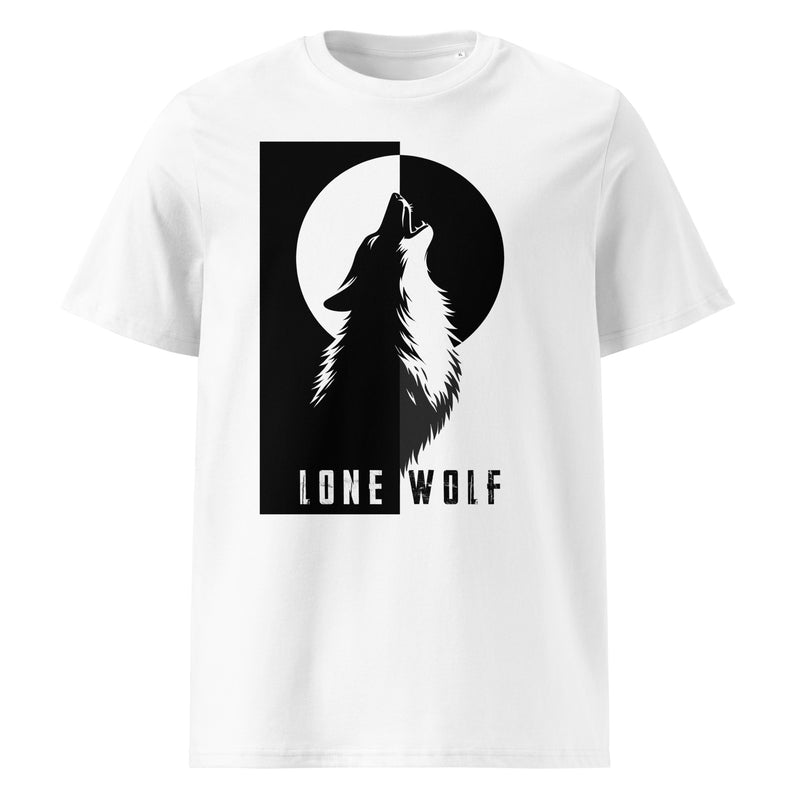 Camiseta orgánica lobo aullando a luna - ALLDesigns